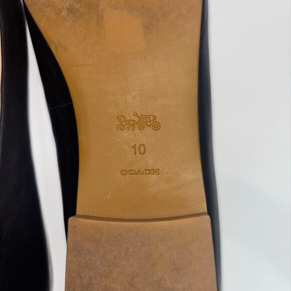 COACH Annabelle Black Leather Flats Size 10 - Picture 12 of 15